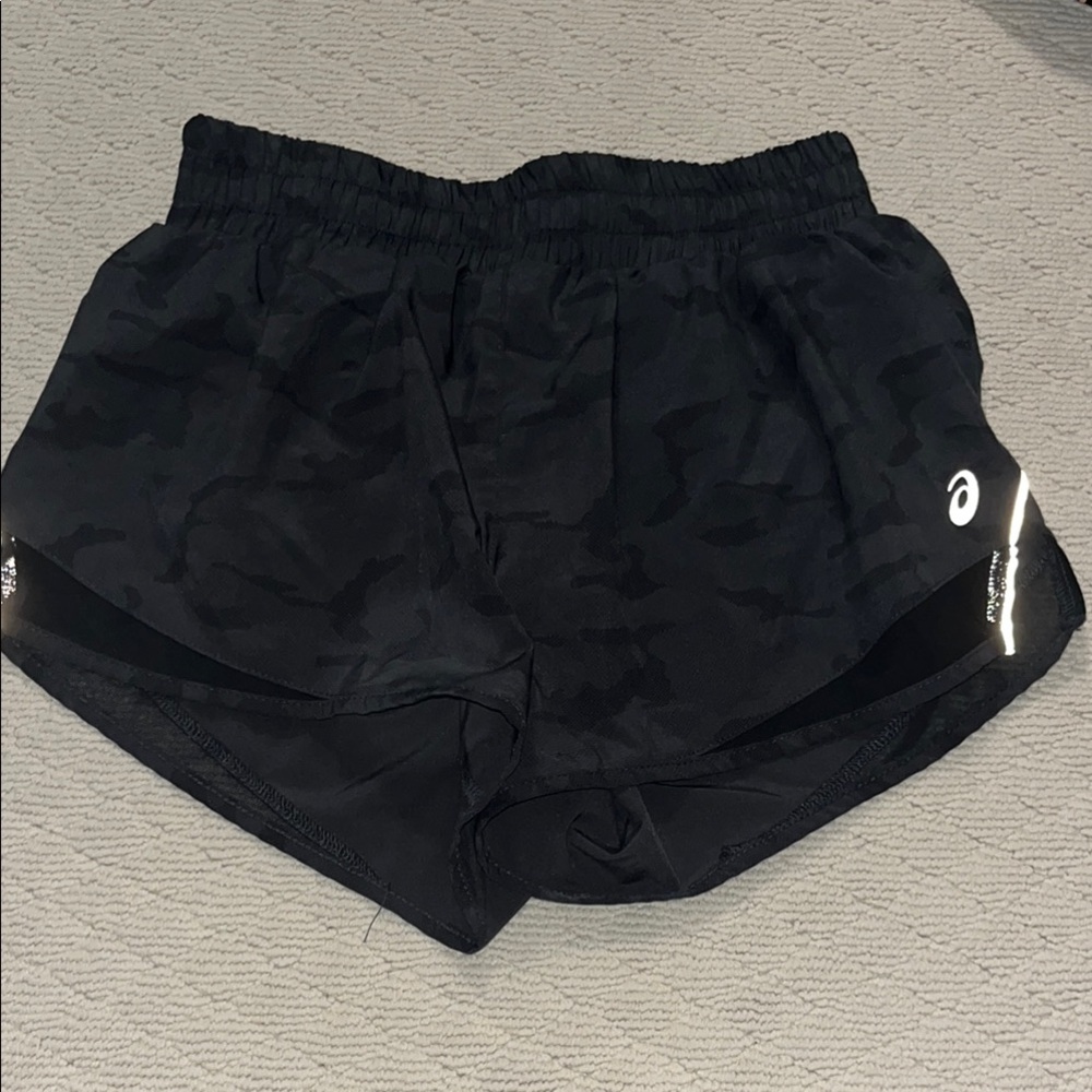 Asics Black Athletic Shorts Lightweight Elastic Waist